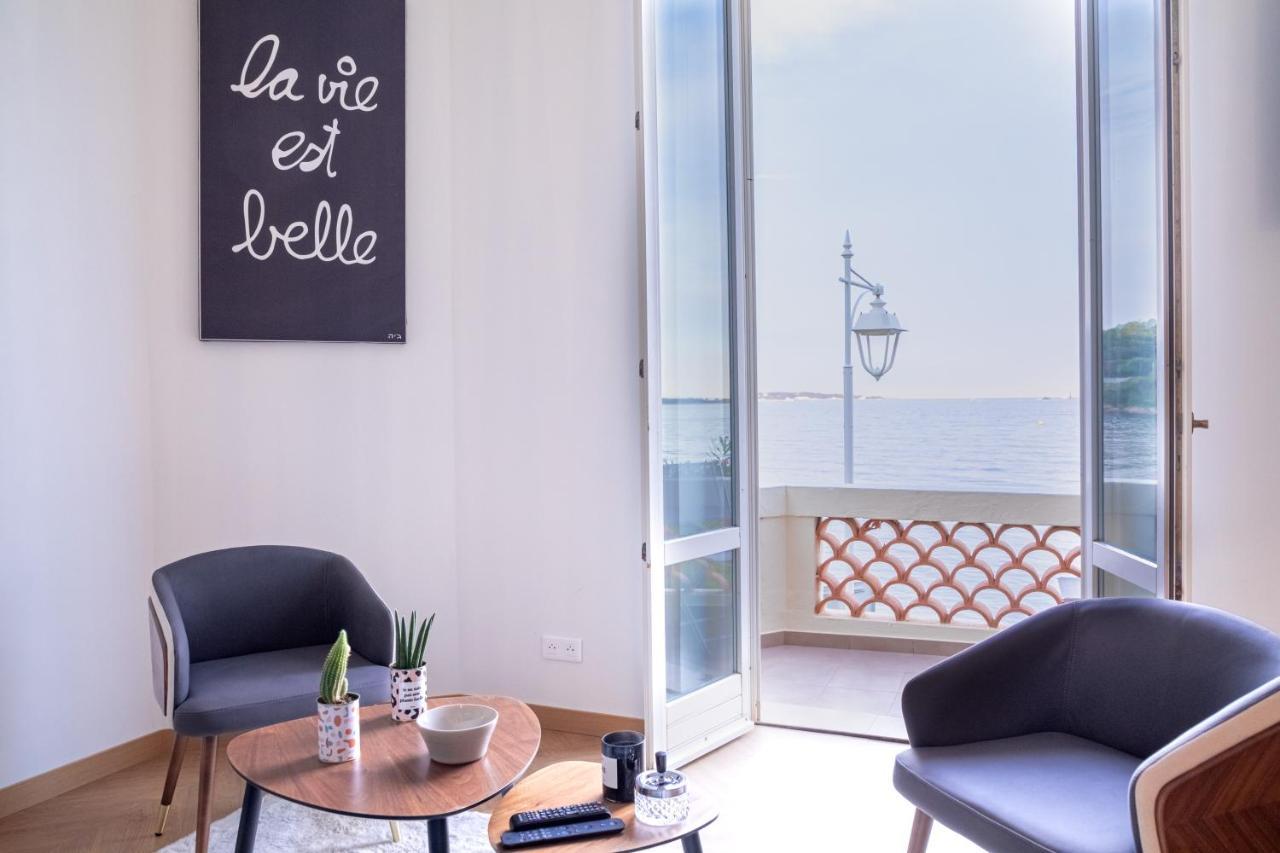 " Nid D'Amour " Evasion De Reve - Pieds Dans L'Eau Face A La Mer Cannes Luaran gambar